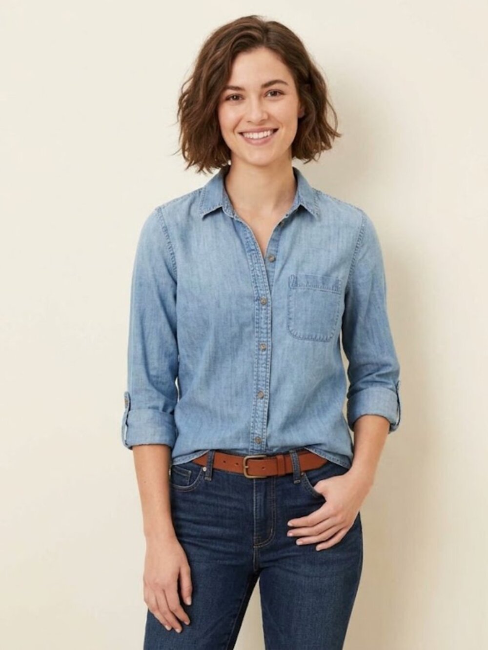 American Eagle button down Jean shirt size small